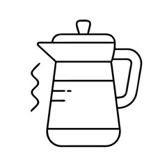 coffee pot icon, coffee pot line art - simple line art of coffee pot, perfect for coffee pot logos and icons