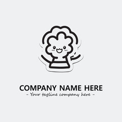 Flower illustration black and white for logo company vector image