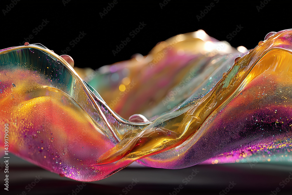 Poster abstract colorful swirls: a mesmerizing display of translucent, vibrant hues swirling together in a 