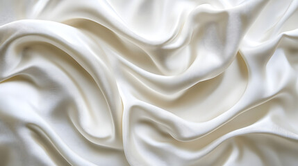 Obraz premium Elegant silk fabric flowing on pure white background textiles close-up softness minimalist design