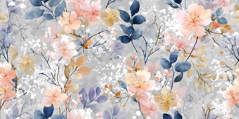Elegant flower pattern, ditsy floral seamless pattern. Hand draw repeat pattern. Ditsy floral flower pattern for fashion