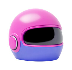 Fototapeta premium Colorful futuristic helmet with glossy finish, cut out - stock png.