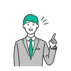 明るい表情の若手ビジネスマン ベクターイラスト素材