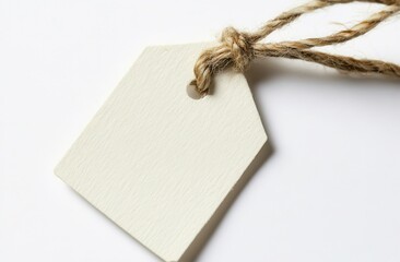 Blank wooden tag with jute string
