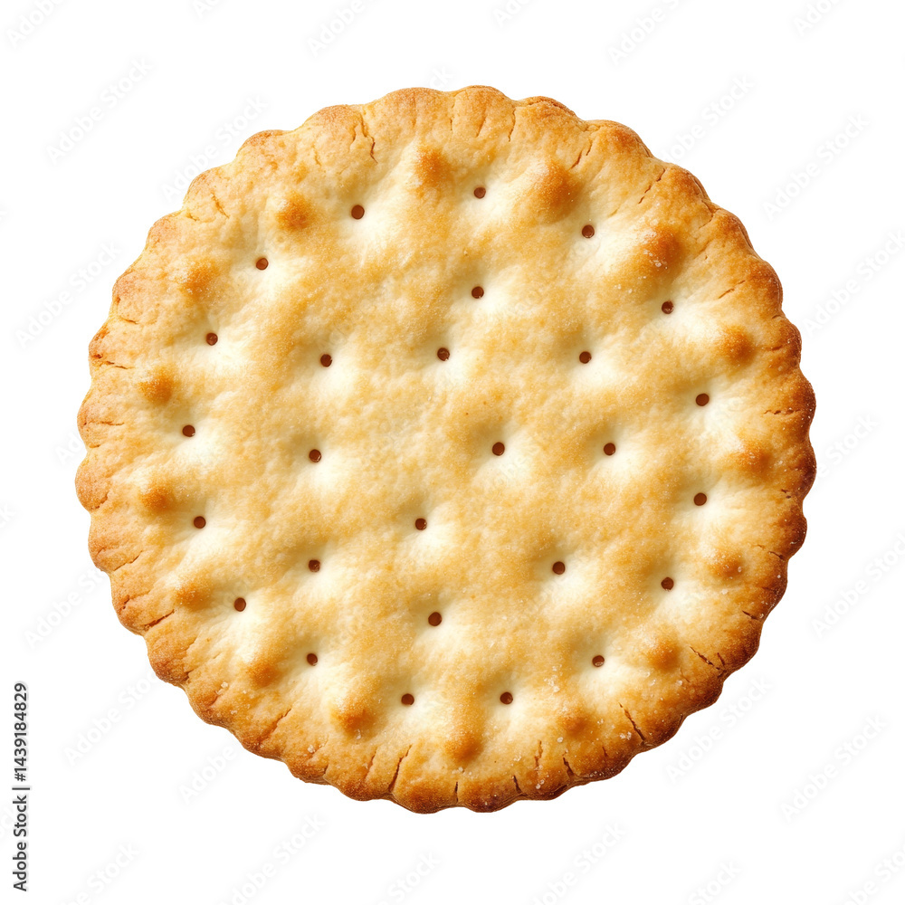 Poster round cracker isolated on a clean transparent background highlighting its texture and circular shape