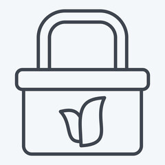 Icon Recycle Bag. related to Save the World symbol. line style. editable