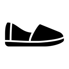 slippers glyph icon. slippers black illustration