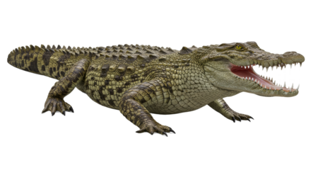 Crocodilian menacingly displays spotted dental interior