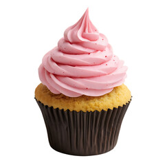 pink cupcake isolated on white