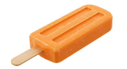Orange popsicle with grooves on a stick