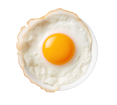 Fried egg, isolated on transparent background