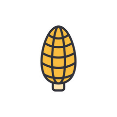 Corn colored icons, minimalist vector illustration ,simple transparent graphic element .Isolated on white background