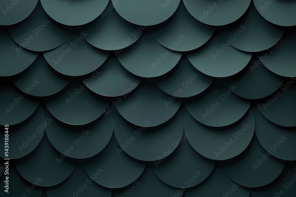 Poster abstract green geometric pattern with layered shapes. digital artwork of 3d rendering with dark gree