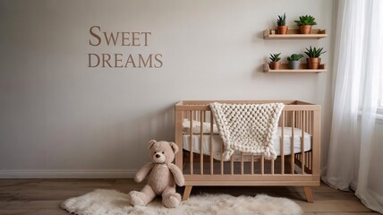 A sleeping baby girl in a white dress rests peacefully in a cozy bedroom at home