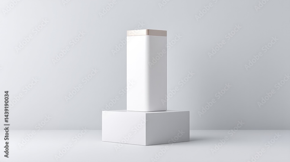 Poster minimalistic empty podium for showcasing drinks isolated on plain background