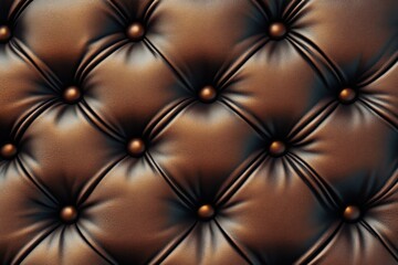 Luxurious brown leather upholstery with tufted diamond pattern