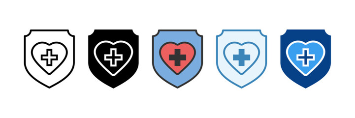 Insurance  Icon Set Multiple Style Collection