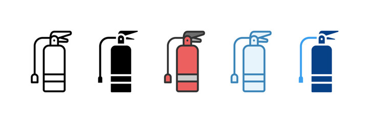 Fire Extinguisher  Icon Set Multiple Style Collection