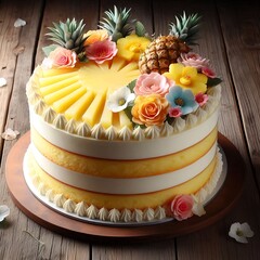 wedding cake decorated with flowers