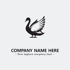 Swan Silhouette Logo Company Design Illustration Vector Graphic Image