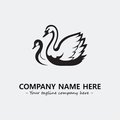 Swan Silhouette Logo Company Design Illustration Vector Graphic Image