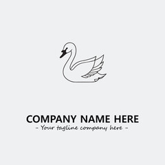 Swan Silhouette Logo Company Design Illustration Vector Graphic Image