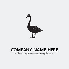 Swan Silhouette Logo Company Design Illustration Vector Graphic Image