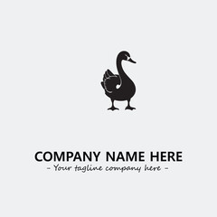 Swan Silhouette Logo Company Design Illustration Vector Graphic Image