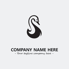 Swan Silhouette Logo Company Design Illustration Vector Graphic Image