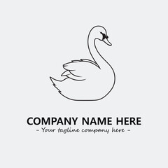 Swan Silhouette Logo Company Design Illustration Vector Graphic Image