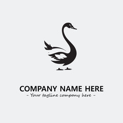 Swan Silhouette Logo Company Design Illustration Vector Graphic Image