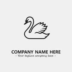 Swan Silhouette Logo Company Design Illustration Vector Graphic Image