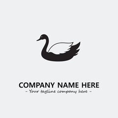 Swan Silhouette Logo Company Design Illustration Vector Graphic Image