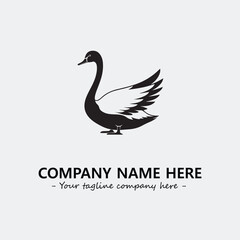 Swan Silhouette Logo Company Design Illustration Vector Graphic Image