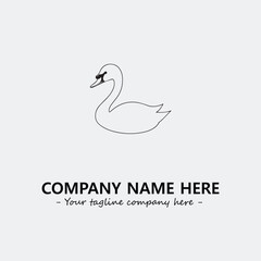 Swan Silhouette Logo Company Design Illustration Vector Graphic Image