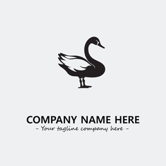 Swan Silhouette Logo Company Design Illustration Vector Graphic Image