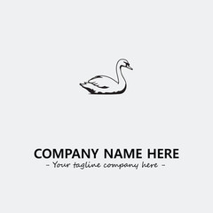 Swan Silhouette Logo Company Design Illustration Vector Graphic Image