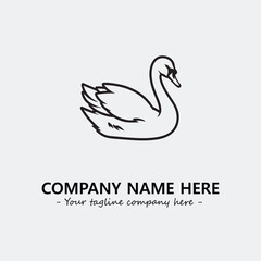 Swan Silhouette Logo Company Design Illustration Vector Graphic Image