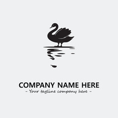 Swan Silhouette Logo Company Design Illustration Vector Graphic Image