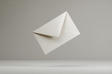 Envelope floats against a neutral background symbolizing communication and connection in a modern world