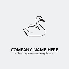Swan Silhouette Logo Company Design Illustration Vector Graphic Image