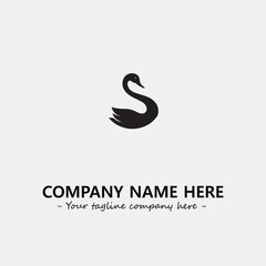 Swan Silhouette Logo Company Design Illustration Vector Graphic Image