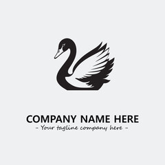 Swan Silhouette Logo Company Design Illustration Vector Graphic Image