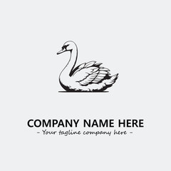 Swan Silhouette Logo Company Design Illustration Vector Graphic Image