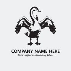 Swan Silhouette Logo Company Design Illustration Vector Graphic Image