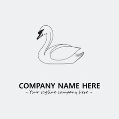 Swan Silhouette Logo Company Design Illustration Vector Graphic Image