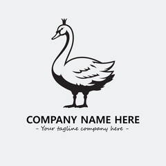 Swan Silhouette Logo Company Design Illustration Vector Graphic Image