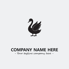 Swan Silhouette Logo Company Design Illustration Vector Graphic Image