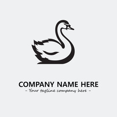 Swan Silhouette Logo Company Design Illustration Vector Graphic Image