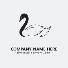 Swan Silhouette Logo Company Design Illustration Vector Graphic Image